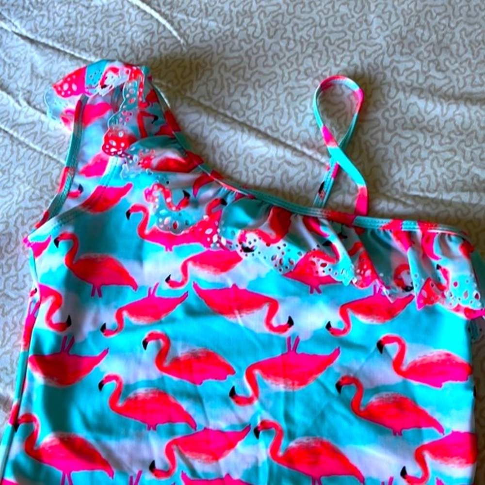 Surf Zone girls flamingo swimsuit in size 10/12 - Picture 4 of 9